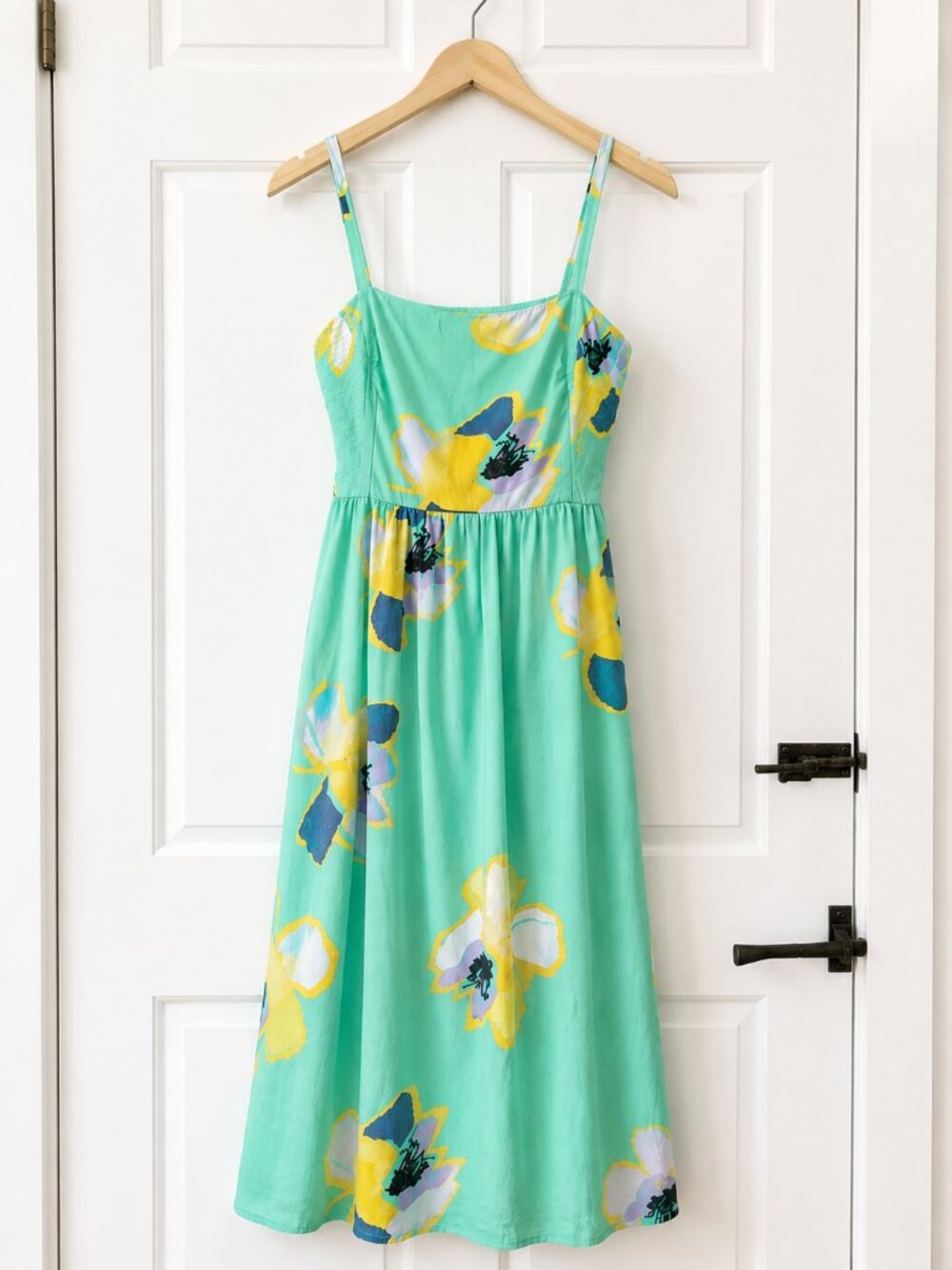 Corey Lynn Calter Anthropologie Mint Floral Midi Dress Pockets Lined